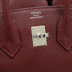 Hermes Birkin 25 Handbag Togo Rouge Ash W Engraved