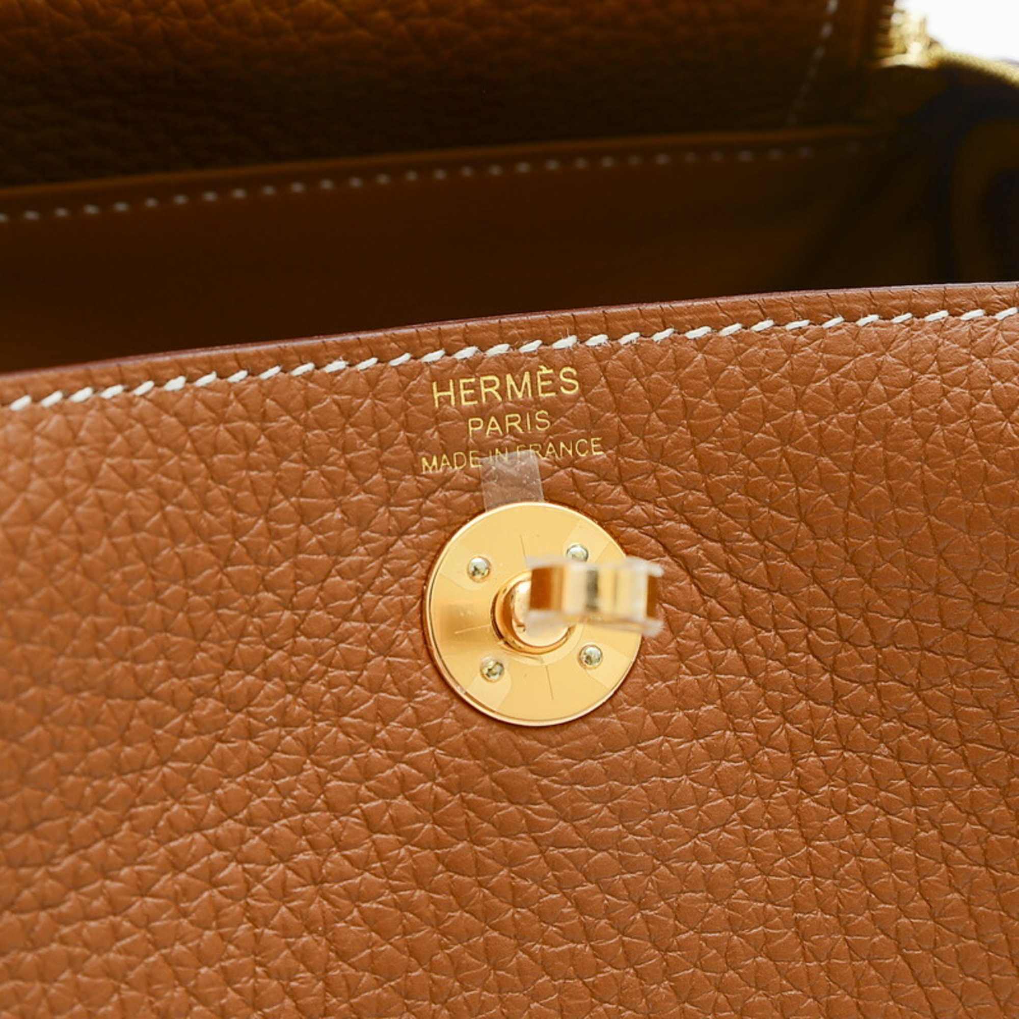 Hermes Lindy handbag, Taurillon Clemence, gold, B stamp