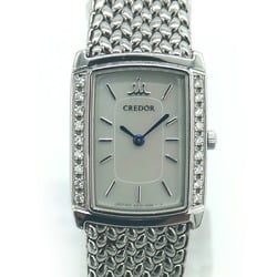 SEIKO Credor Signo Watch GSWE861 Diamond Bezel Quartz Shell Dial Ladies 5A70-0BH0