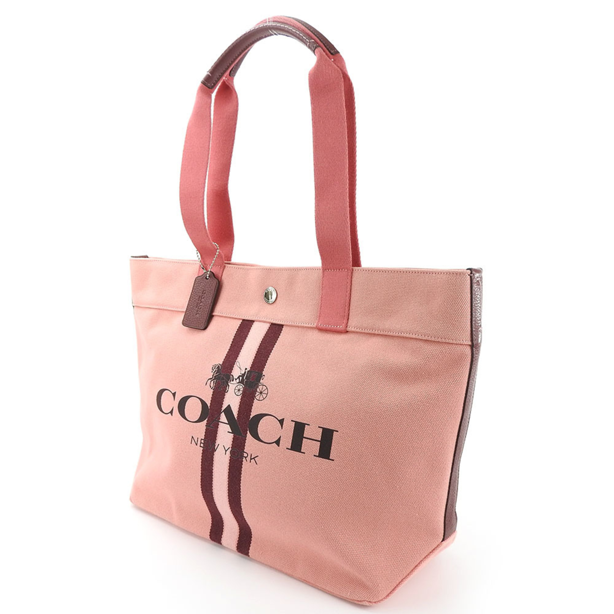 Coach Tote Bag 391 Canvas Pink Bordeaux Women's COACH