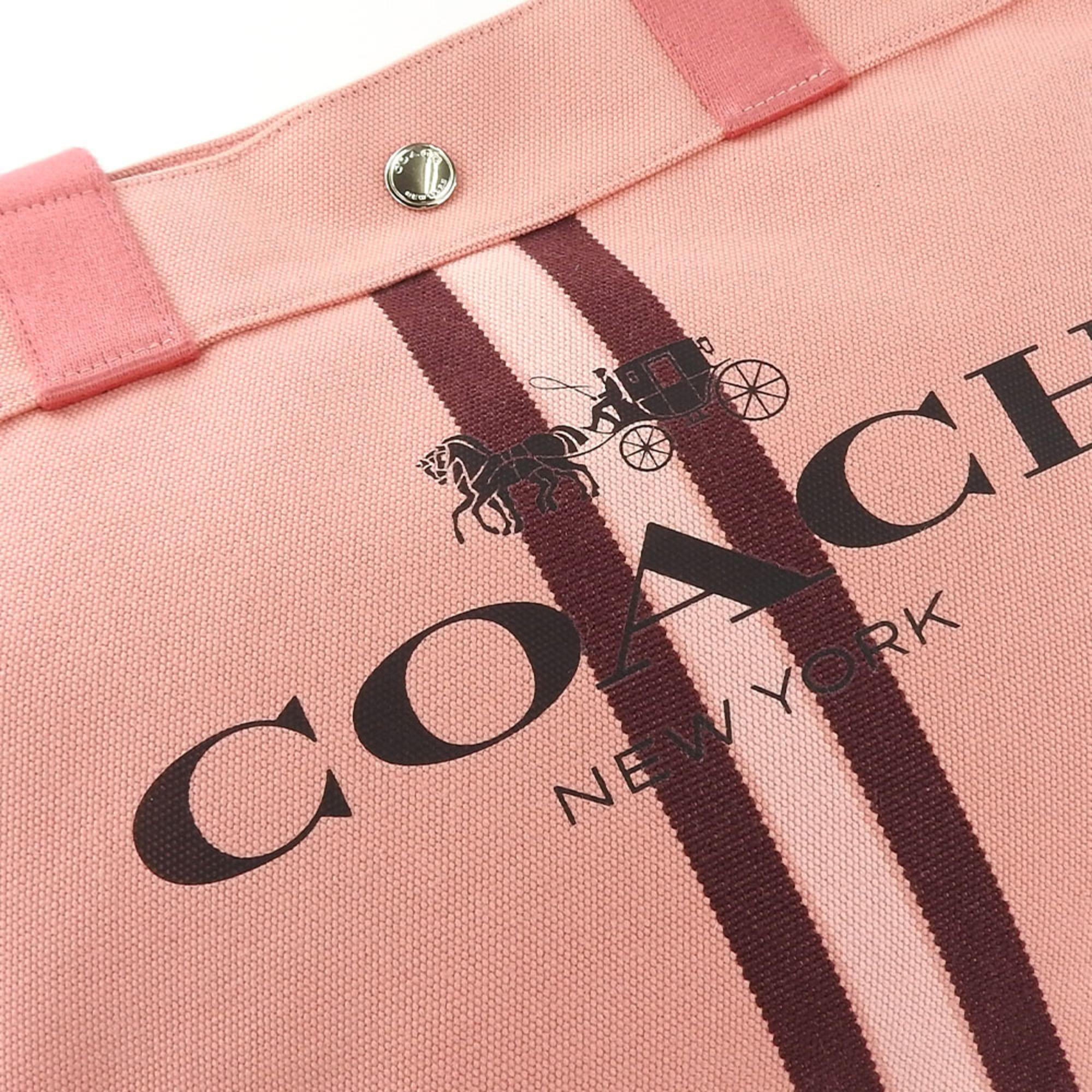 Coach Tote Bag 391 Canvas Pink Bordeaux Women's COACH