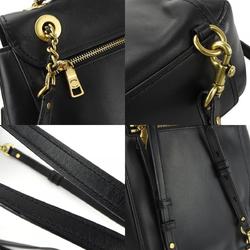 Coach Backpack/Daypack 35568 Leather Black Backpack Chain Women's COACH