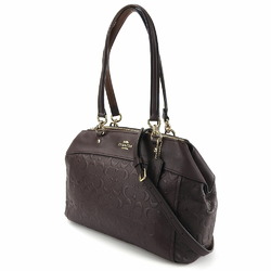 Coach handbag F25952 signature leather purple brown shoulder embossed ladies COACH