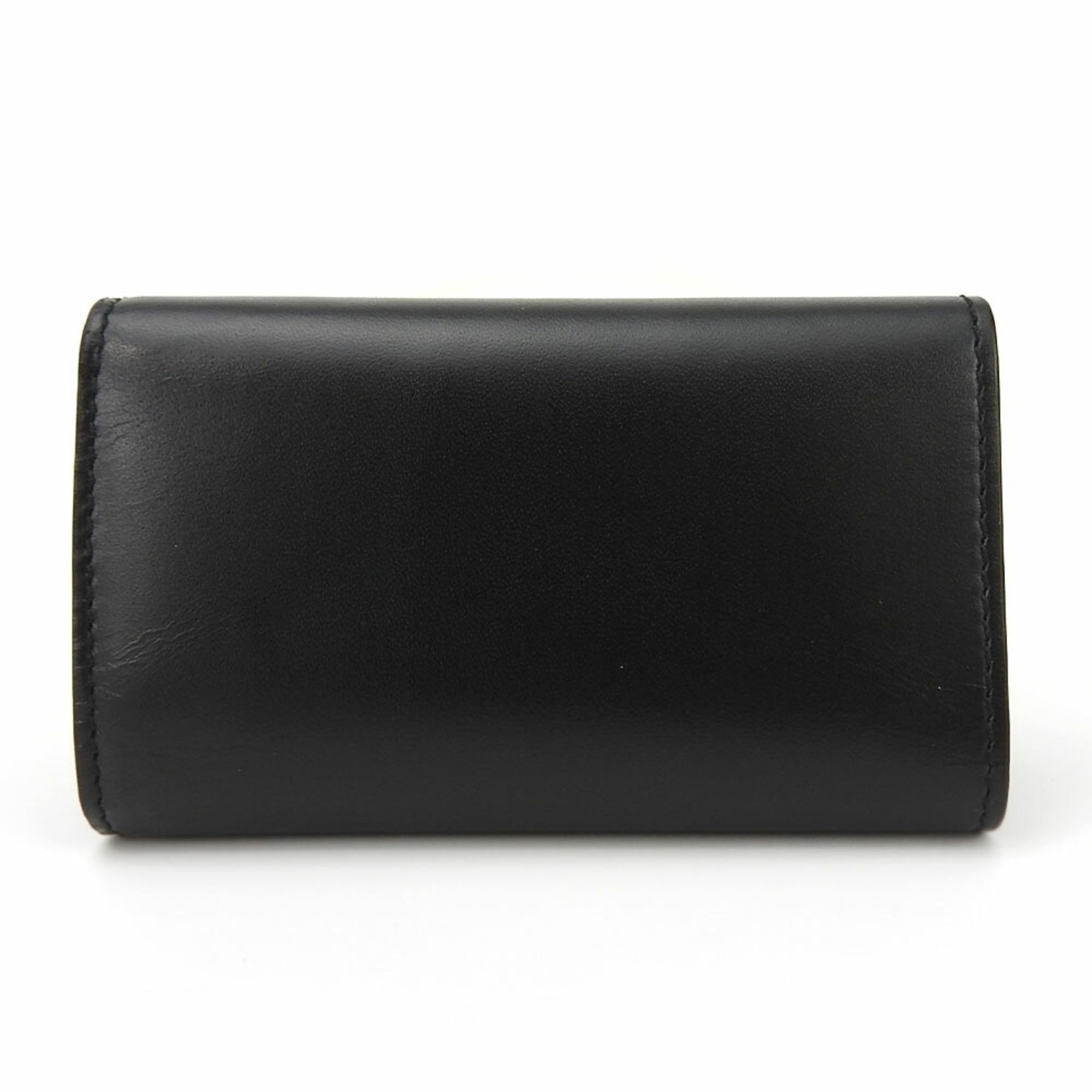 Salvatore Ferragamo Key Case AQ-66 3018 Leather Black Brown 6-ring Ring Billfold Women's