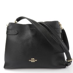 Coach Shoulder Bag CH194 Hanna Leather Black Women's COACH