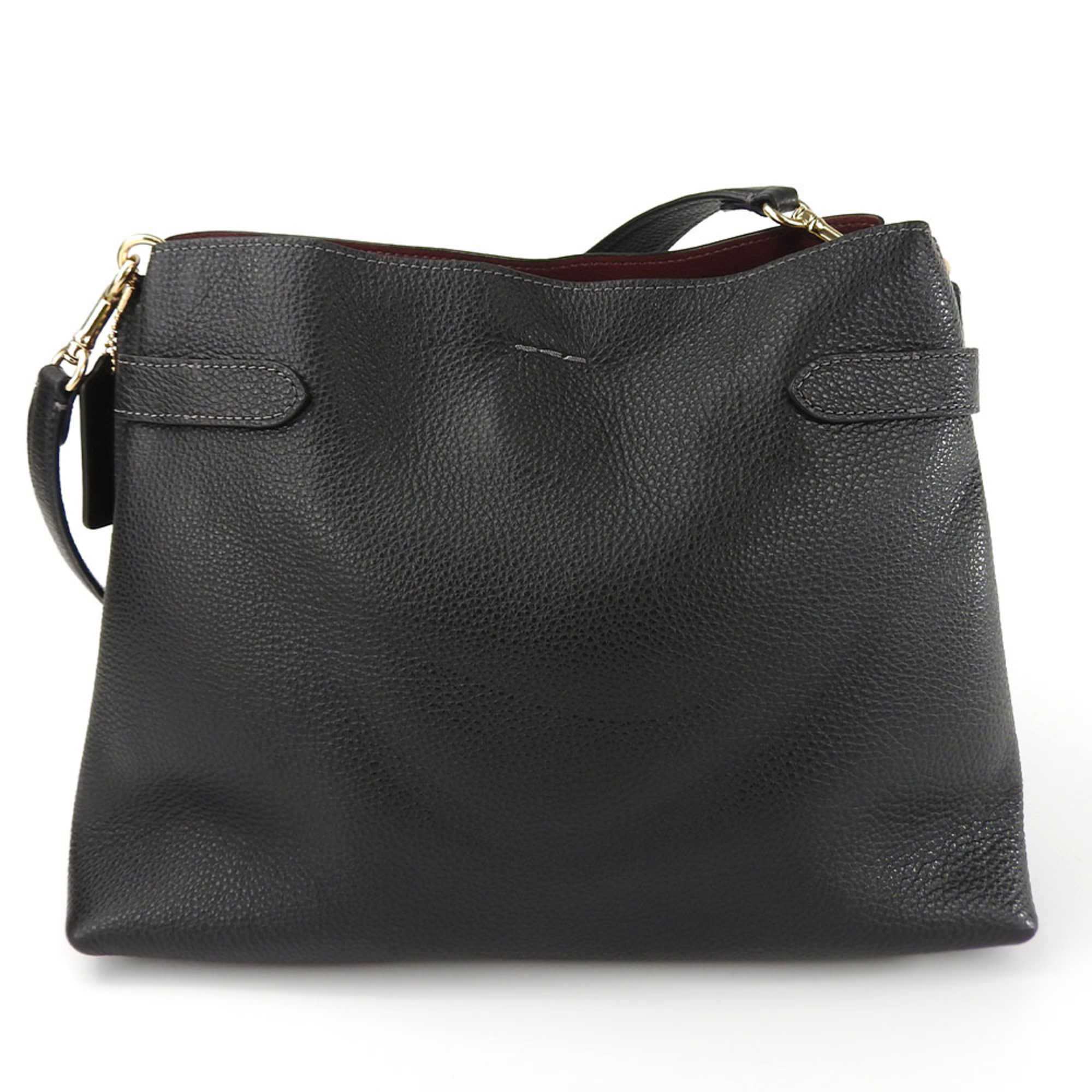 Coach Shoulder Bag CH194 Hanna Leather Black Women's COACH