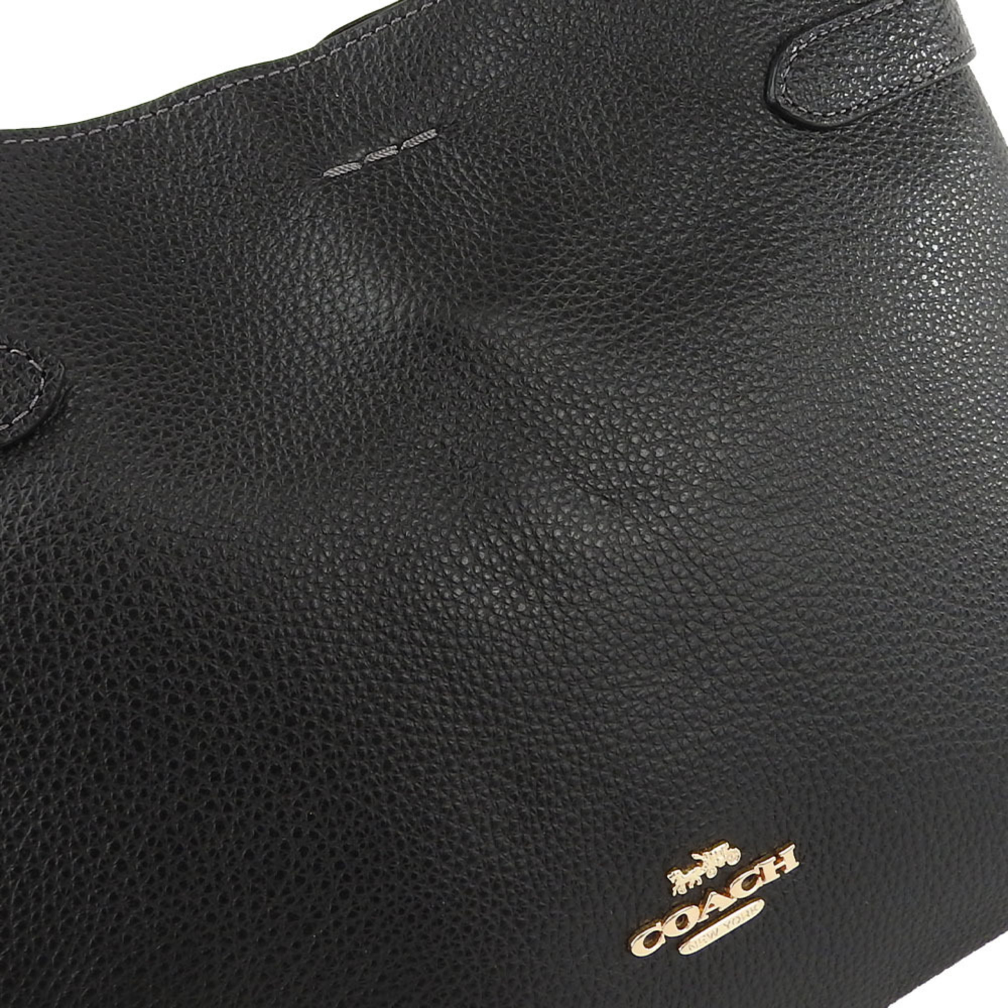 Coach Shoulder Bag CH194 Hanna Leather Black Women's COACH