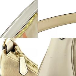 Coach Shoulder Bag F73159 Canvas Leather Beige Women's COACH