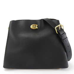 Coach Shoulder Bag C2621 Leather Black Women's COACH