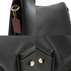 Coach Shoulder Bag C2621 Leather Black Women's COACH