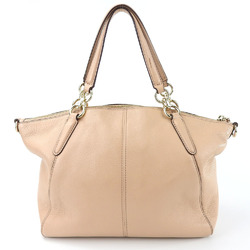 Coach handbag F36675 leather beige light pink shoulder bag for women COACH