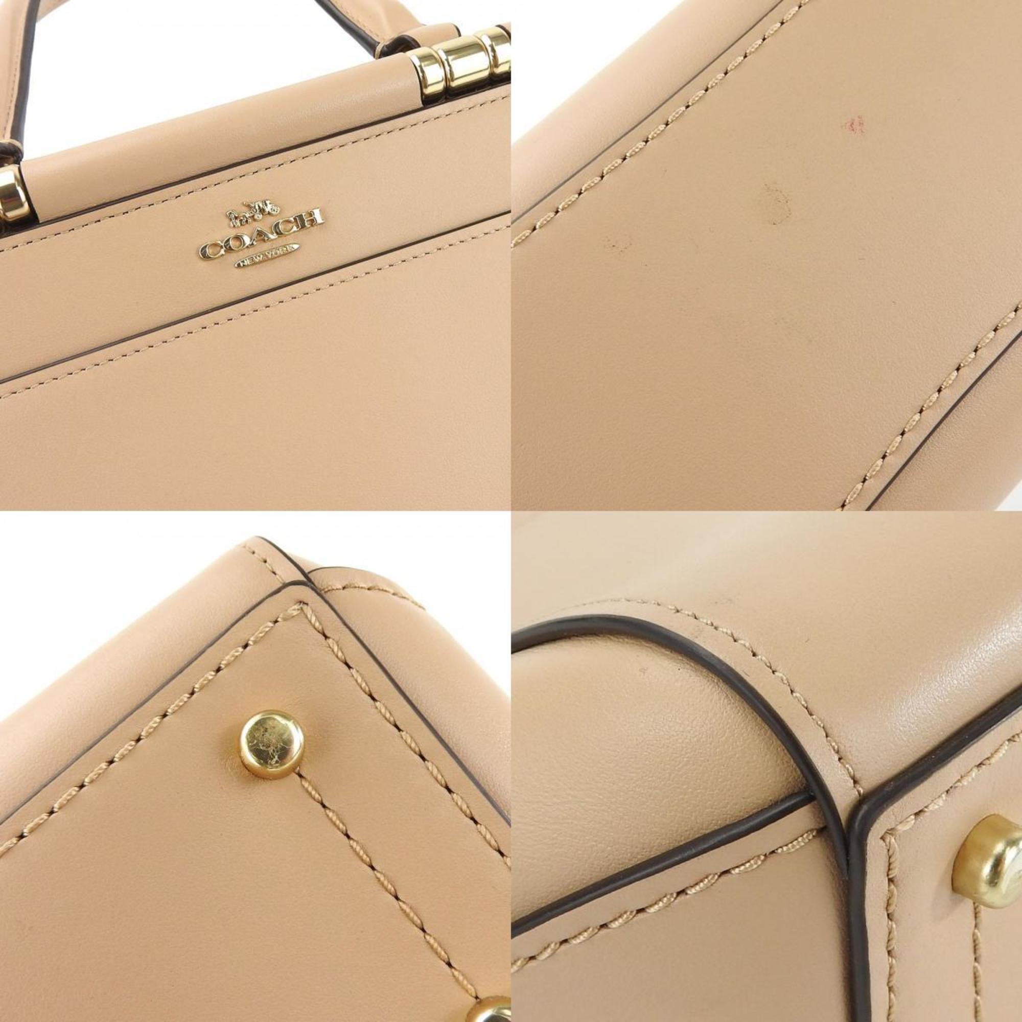 Coach handbag 31918 leather beige shoulder bag for women COACH