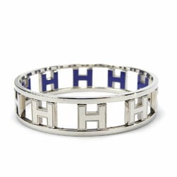 Hermes Bangle Ronde Ash Metal Silver Blue Reversible Women's HERMES