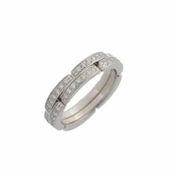 CARTIER Cartier Maillon Panthere Ring Half Diamond 2 Row #49 Size 9 Men's K18 White Gold