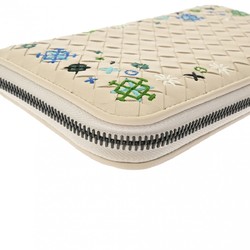 BOTTEGAVENETA Bottega Veneta Intrecciato Round Wallet Embroidered Ivory Men's Lambskin Long