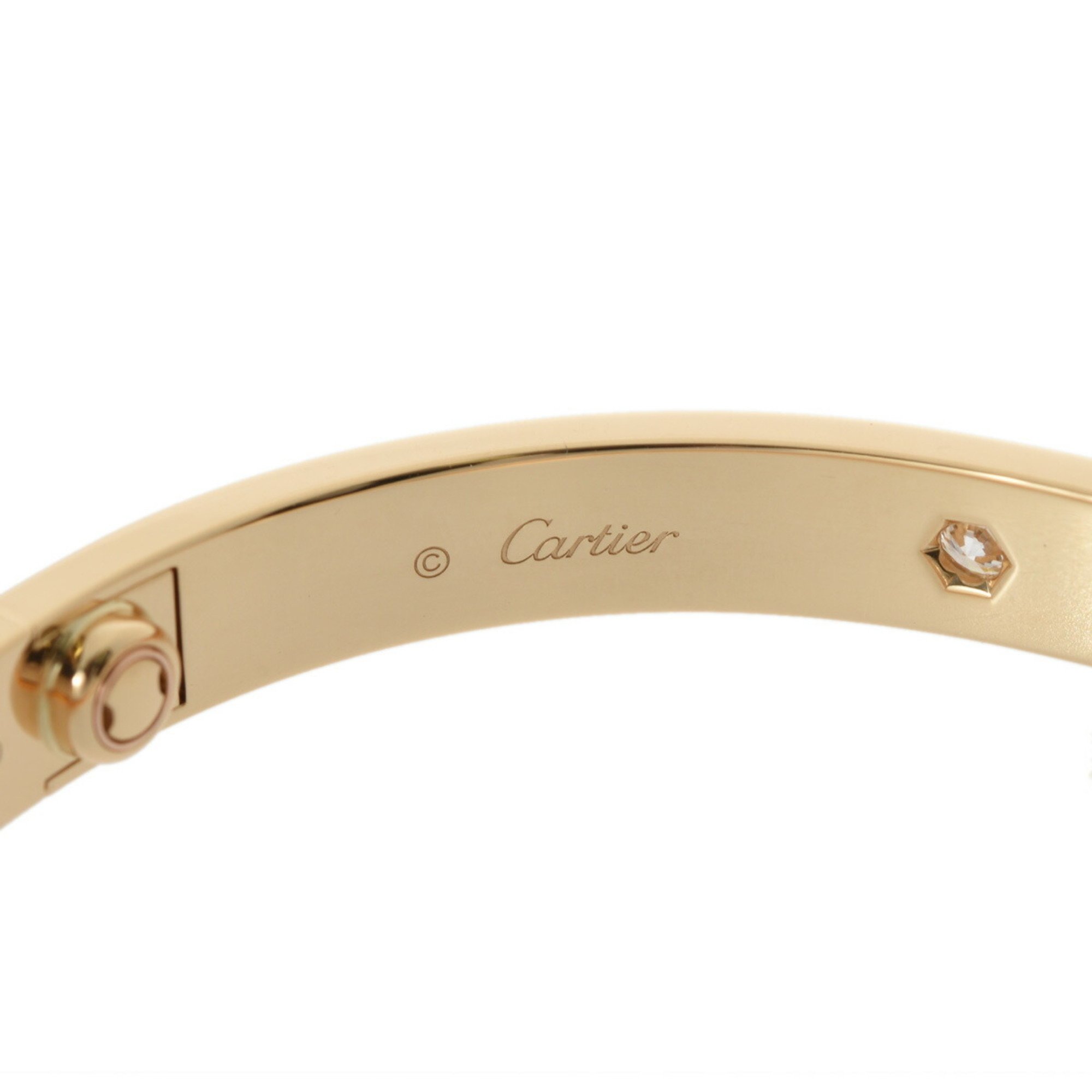 CARTIER Cartier Love Bracelet Half Diamond #17 Women's K18 Yellow Gold