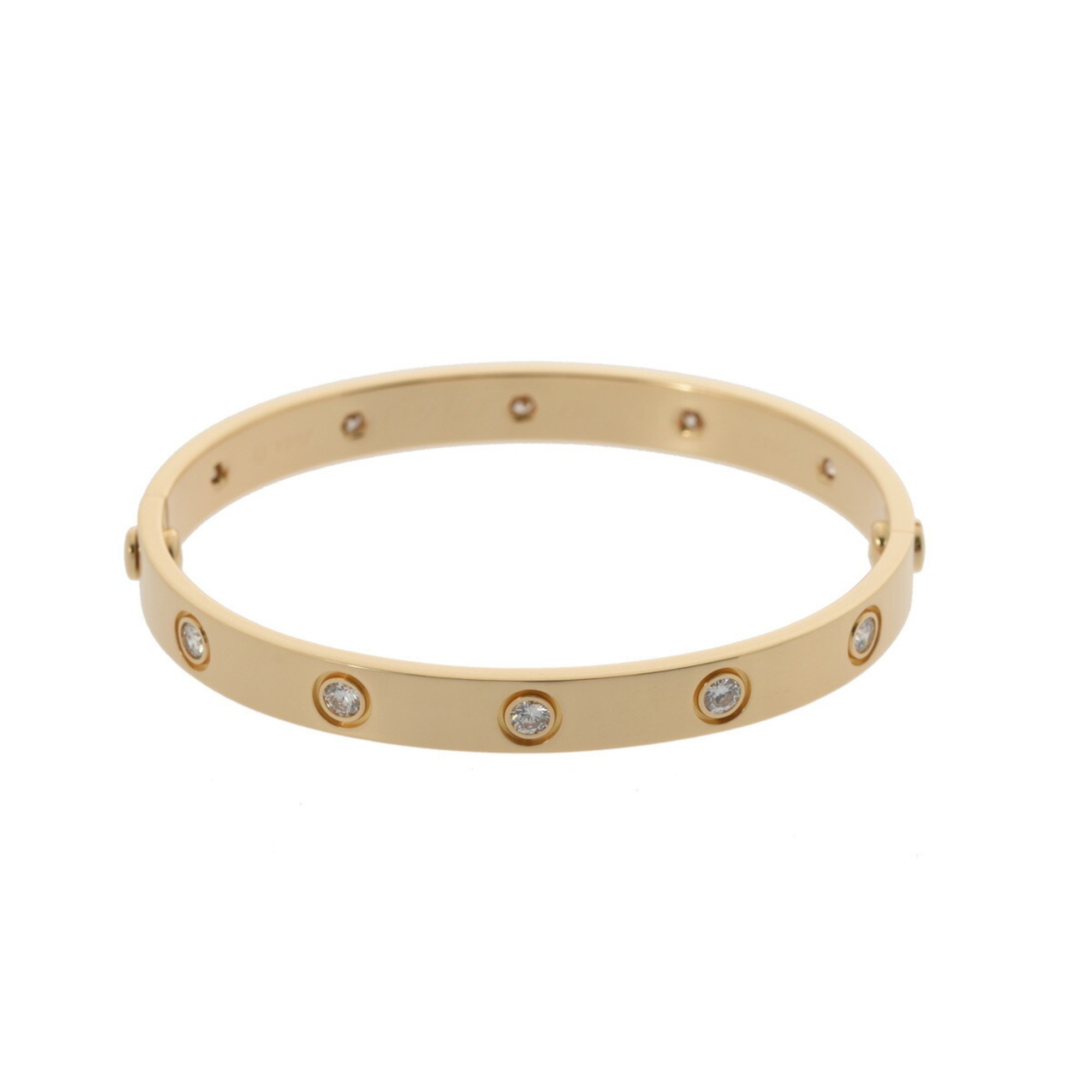 CARTIER Cartier Love Bracelet All Diamond #16 Women's K18 Yellow Gold