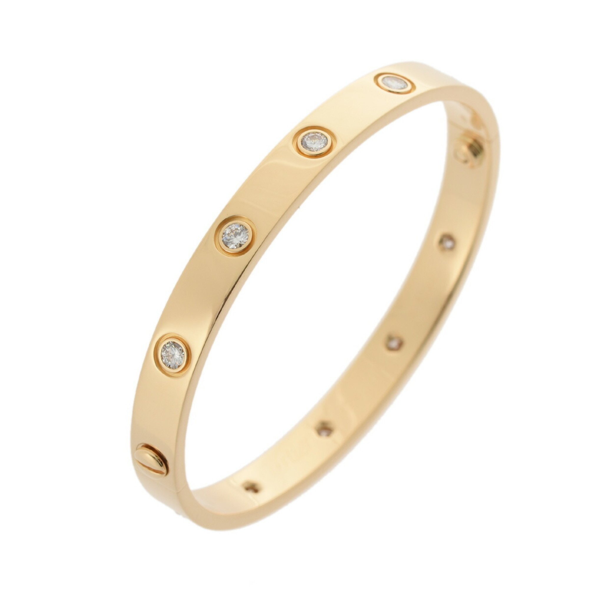 CARTIER Cartier Love Bracelet All Diamond #16 Women's K18 Yellow Gold