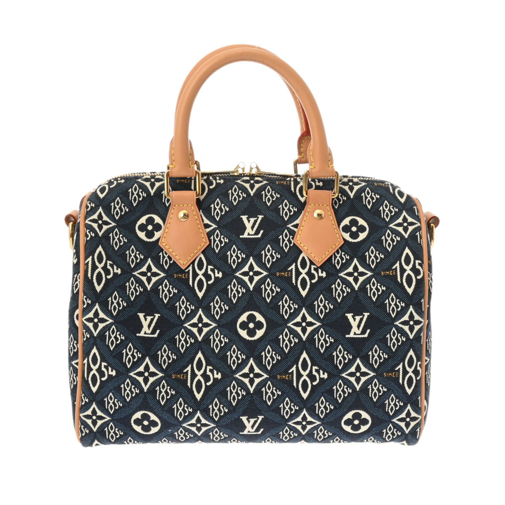 LOUIS VUITTON Louis Vuitton Monogram Flower Speedy Bandouliere 25 Since1854 Blue M57400 Women's Jacquard Bag