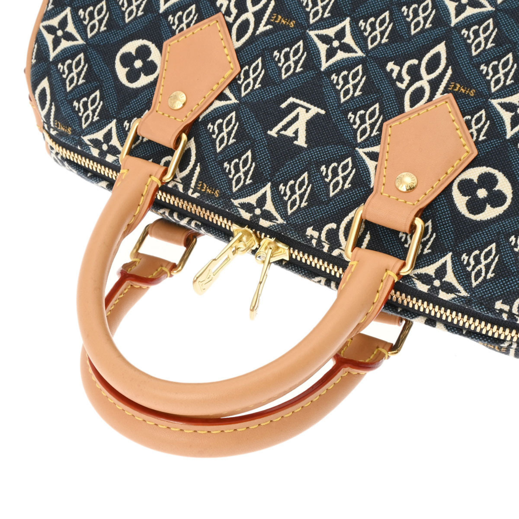 LOUIS VUITTON Louis Vuitton Monogram Flower Speedy Bandouliere 25 Since1854 Blue M57400 Women's Jacquard Bag