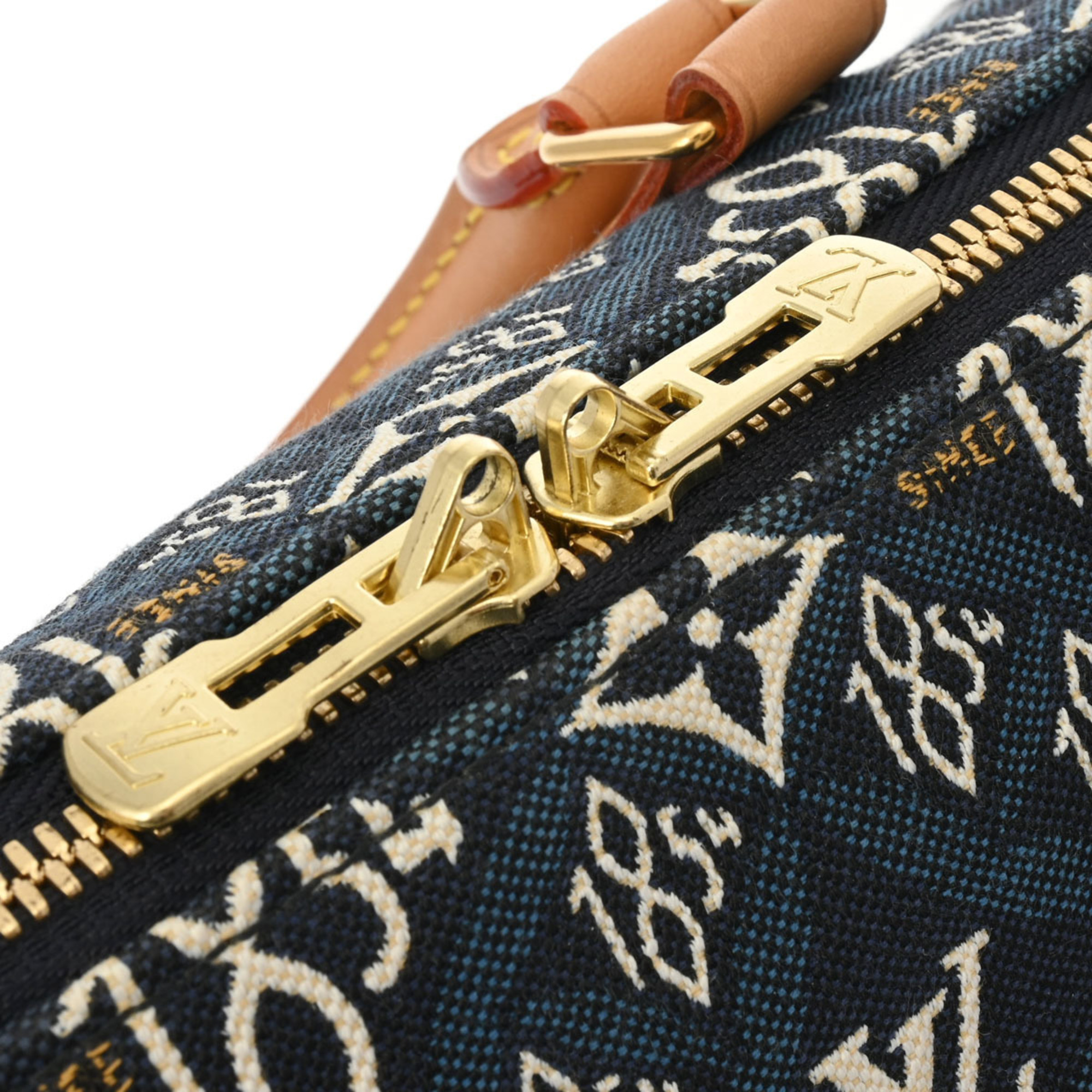 LOUIS VUITTON Louis Vuitton Monogram Flower Speedy Bandouliere 25 Since1854 Blue M57400 Women's Jacquard Bag