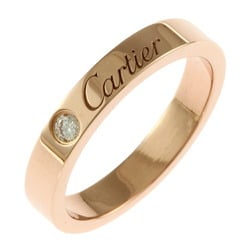 Cartier engraved diamond ring, size 7, 18k gold, diamond, ladies, CARTIER