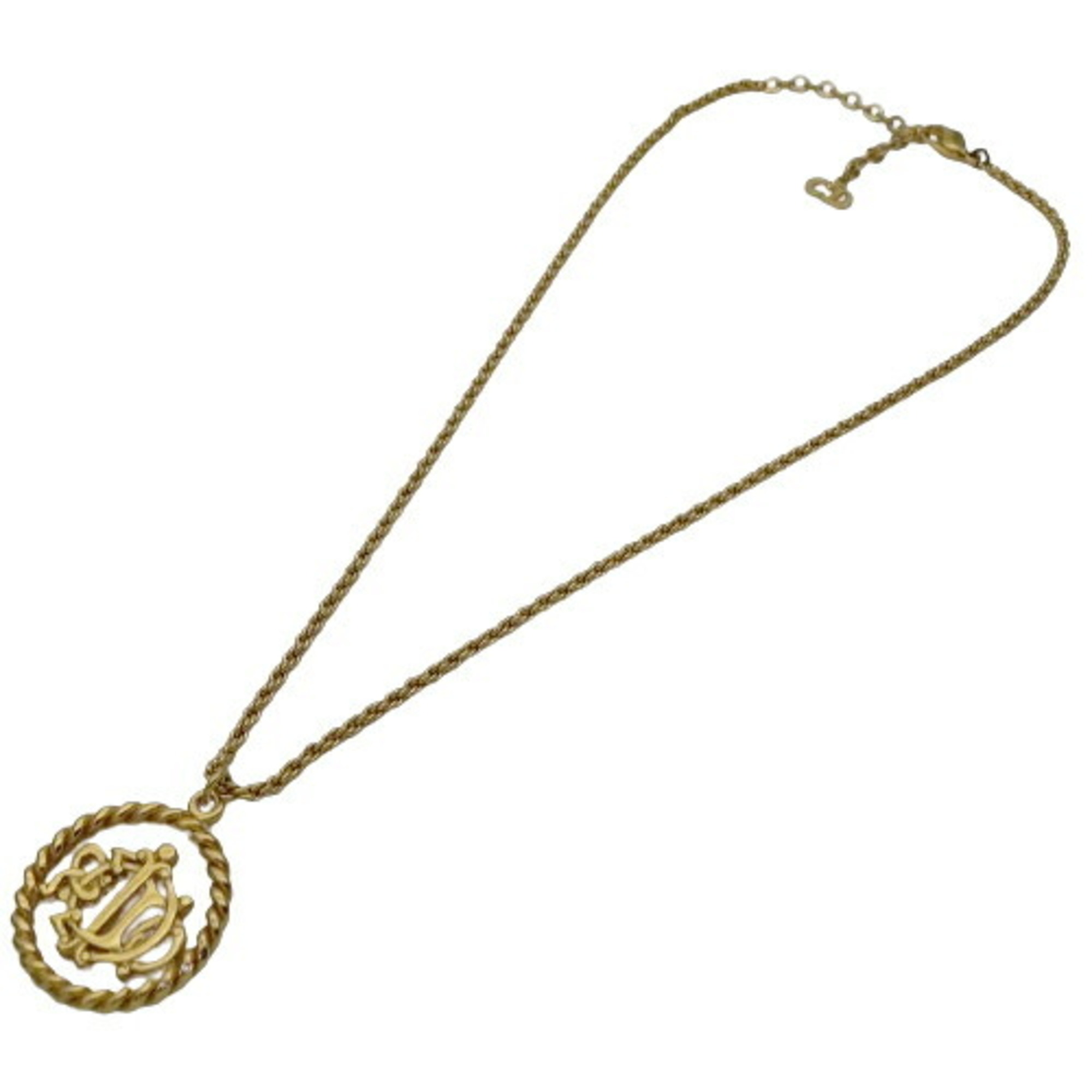 Christian Dior Dior Necklace for Women Gold Emblem Round