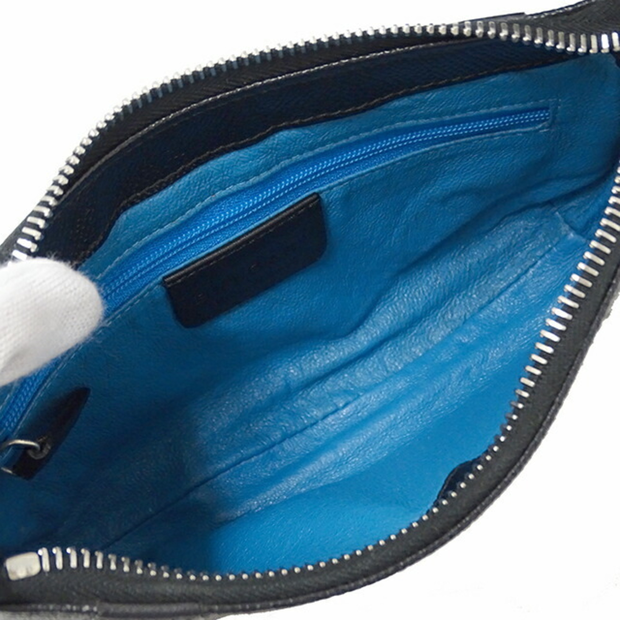 BVLGARI Bags for Women Shoulder Bag Leather Black Blue Compact