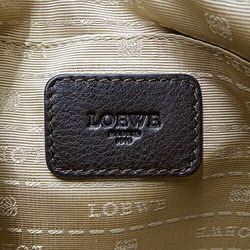 LOEWE Women's Shoulder Bag Leather Dark Brown Compact Pochette