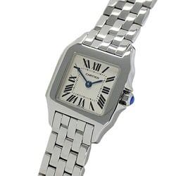 Cartier Women's Watch Santos de SM Quartz Stainless Steel SS W25064Z5 Silver Ivory Polished