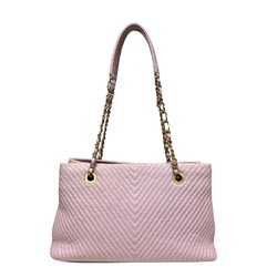 Chanel V-stitch shoulder bag, leather, pink, women's, CHANEL, chain