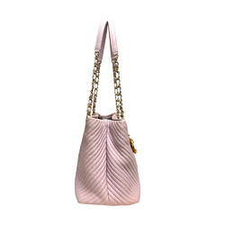 Chanel V-stitch shoulder bag, leather, pink, women's, CHANEL, chain