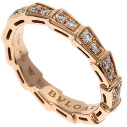 BVLGARI Serpenti Viper Diamond #50 Ring, 18K Pink Gold, Women's