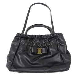 Salvatore Ferragamo Ferragamo Women's Bag Vara Ribbon Handbag Shoulder 2way Leather Black