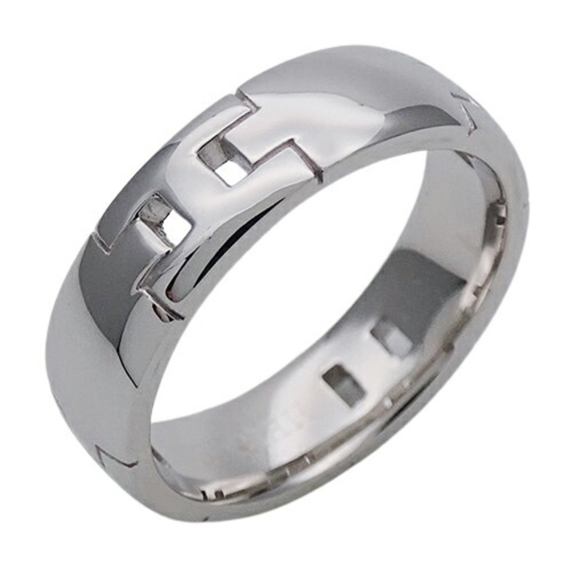 Hermes HERMES Ring for Women and Men, 750WG Hercules White Gold #57, Approx. Size 17, Polished