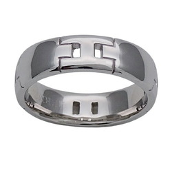 Hermes HERMES Ring for Women and Men, 750WG Hercules White Gold #57, Approx. Size 17, Polished