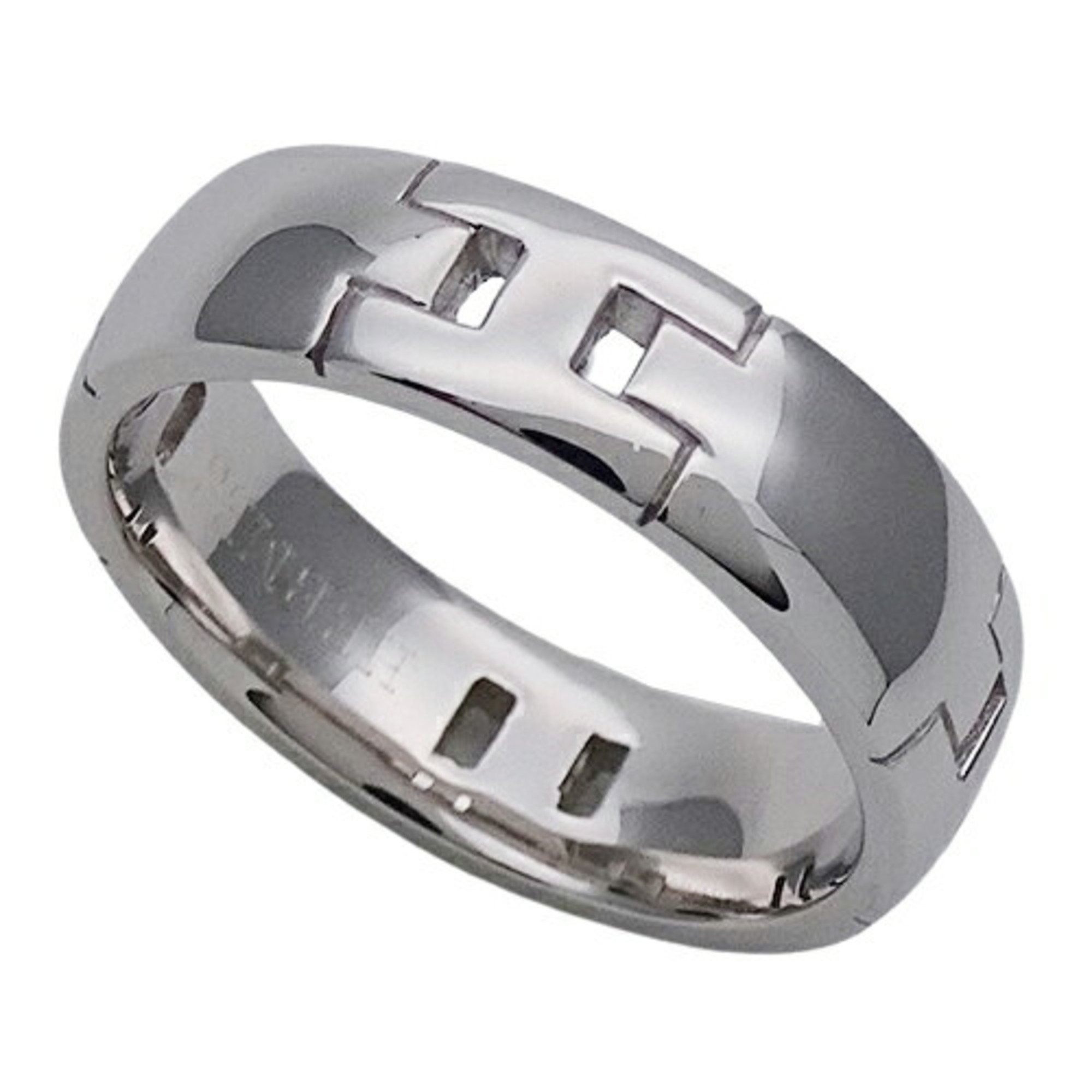 Hermes HERMES Ring for Women and Men, 750WG Hercules White Gold #57, Approx. Size 17, Polished