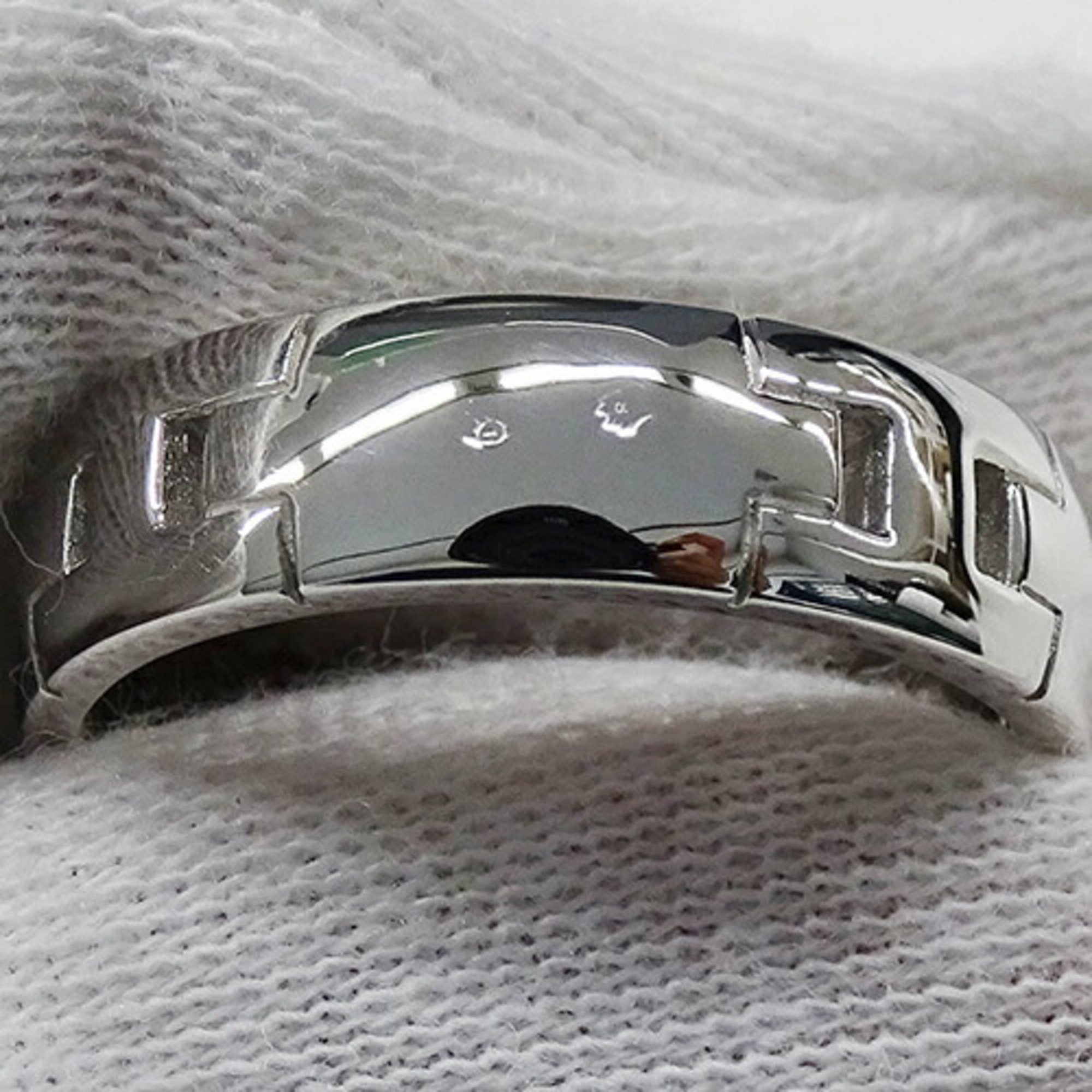 Hermes HERMES Ring for Women and Men, 750WG Hercules White Gold #57, Approx. Size 17, Polished