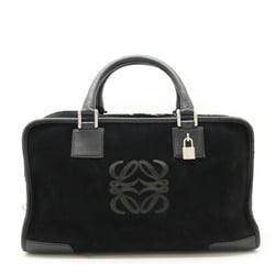 LOEWE Amazona 36 handbag Boston bag suede leather black