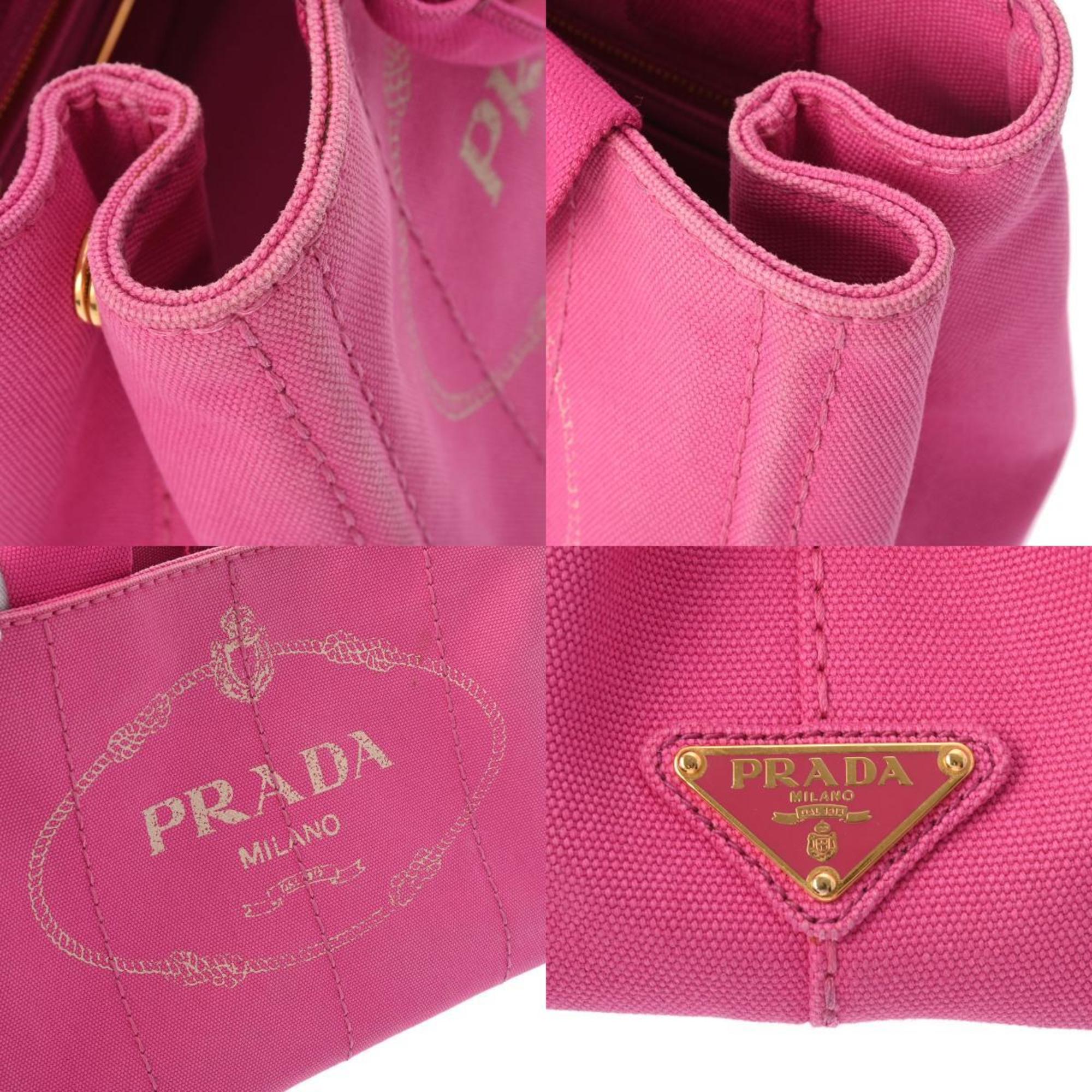 PRADA Prada Canapa Pink 1BG439 Women's Canvas Tote Bag