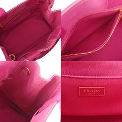 PRADA Prada Canapa Pink 1BG439 Women's Canvas Tote Bag