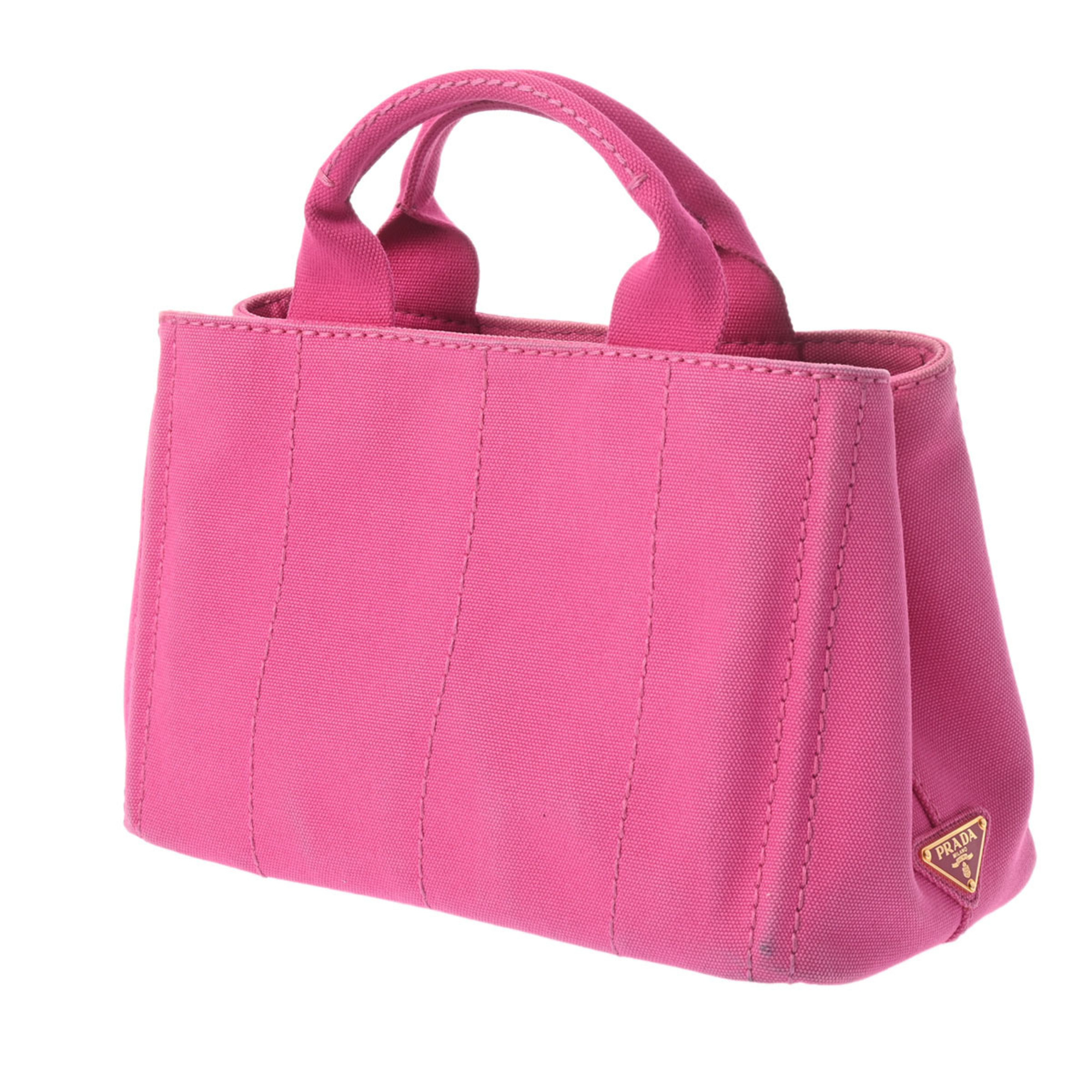 PRADA Prada Canapa Pink 1BG439 Women's Canvas Tote Bag