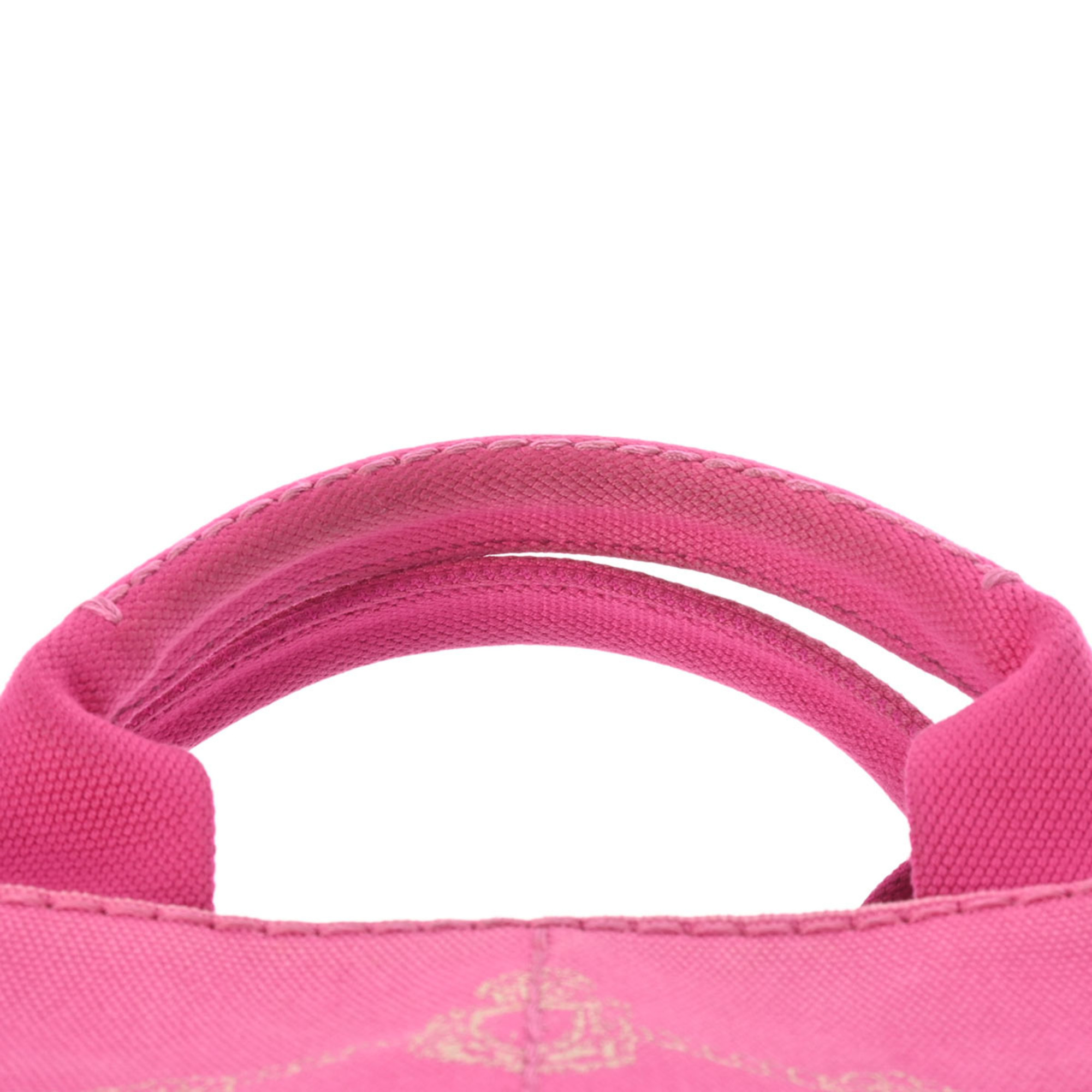 PRADA Prada Canapa Pink 1BG439 Women's Canvas Tote Bag