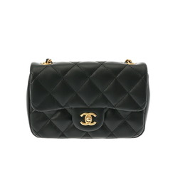 CHANEL Chanel Matelasse Flap Bag 18cm Black AS2431 Women's Lambskin Shoulder