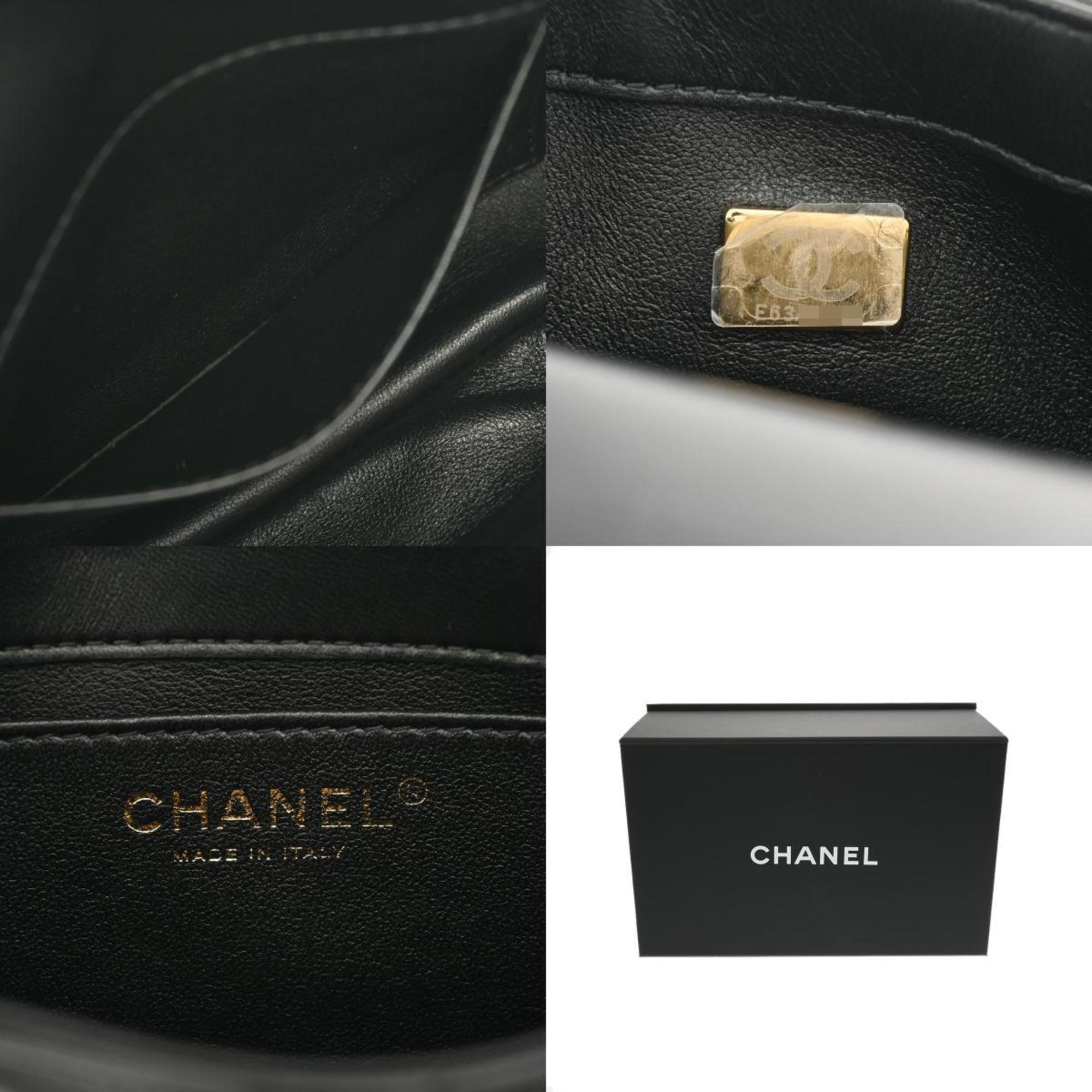 CHANEL Chanel Matelasse Flap Bag 18cm Black AS2431 Women's Lambskin Shoulder