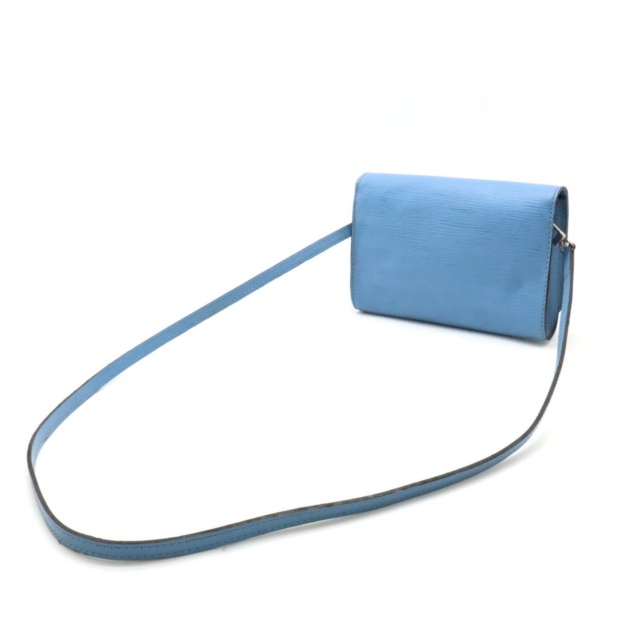 LOUIS VUITTON Epi Pochette Louise Shoulder Bag Clutch Leather Blue