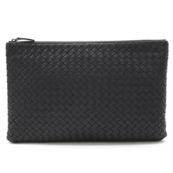 BOTTEGA VENETA Bottega Veneta Intrecciato Clutch Bag Document Case Pouch Leather Dark Navy 522430