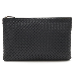 BOTTEGA VENETA Bottega Veneta Intrecciato Clutch Bag Document Case Pouch Leather Dark Navy 522430