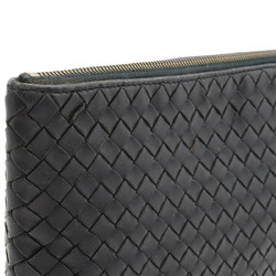 BOTTEGA VENETA Bottega Veneta Intrecciato Clutch Bag Document Case Pouch Leather Dark Navy 522430