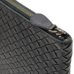 BOTTEGA VENETA Bottega Veneta Intrecciato Clutch Bag Document Case Pouch Leather Dark Navy 522430